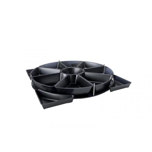 Plexiline acrylaat, Carousel, zwart MAT (13-delig) - 800x800x80mm - Van Erkel Winkelmaterialen