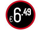 Prijs sticker "€6,49" - Ø28mm - Van Erkel Winkelmaterialen