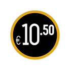 Prijs stickers op rol "€10.50" - Ø28mm - Van Erkel Winkelmaterialen