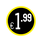 Prijs stickers op rol "€1.99" - Ø28mm - Van Erkel Winkelmaterialen