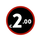 Prijs stickers op rol "€2.00" - Ø28mm - Van Erkel Winkelmaterialen