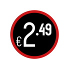 Prijs stickers op rol "€2.49" - Ø28mm - Van Erkel Winkelmaterialen