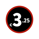 Prijs stickers op rol "€3.25" - Ø28mm - Van Erkel Winkelmaterialen