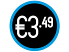 Prijs stickers op rol "€3.49" - Ø28mm - Van Erkel Winkelmaterialen