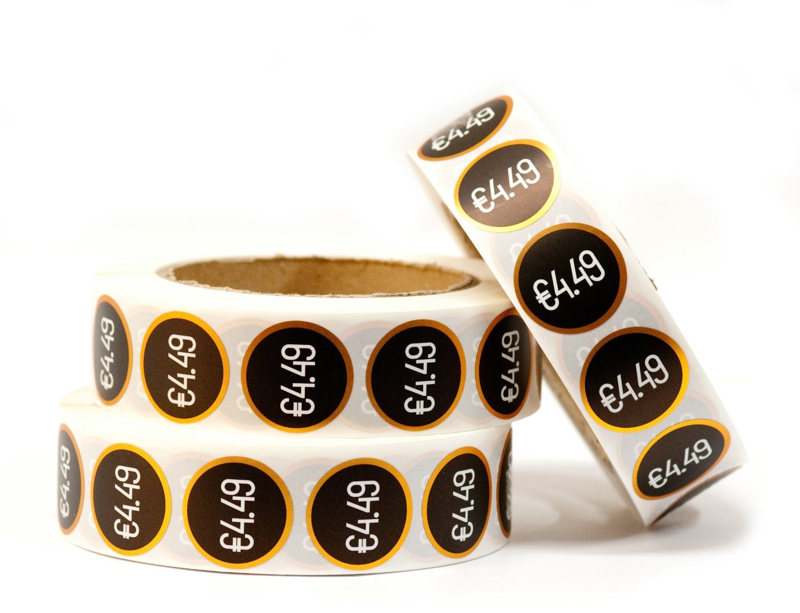 Prijs stickers op rol "€4.49" - Ø28mm - Van Erkel Winkelmaterialen