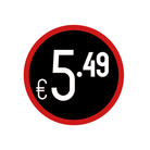 Prijs stickers op rol "€5.49" - Ø28mm - Van Erkel Winkelmaterialen