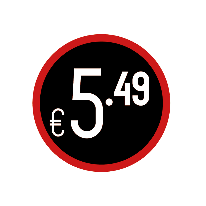 Prijs stickers op rol "€5.49" - Ø28mm - Van Erkel Winkelmaterialen