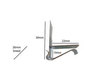 RVS klem bord/schaal (kaart omhoog) - 10mm - Zilver - Van Erkel Winkelmaterialen