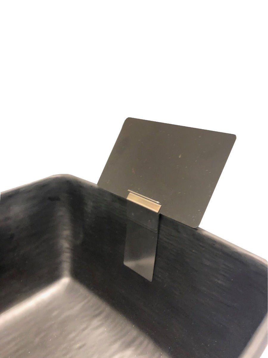RVS klem bord/schaal (kaart schuin omhoog) - 10mm - Zilver - Van Erkel Winkelmaterialen