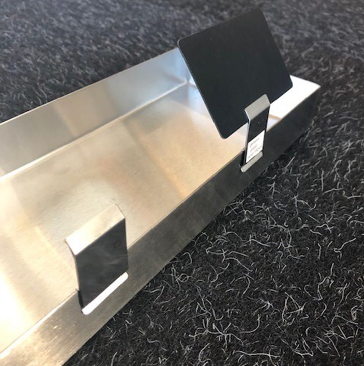 RVS klem gebakstplaat (rand 15mm) - Van Erkel Winkelmaterialen