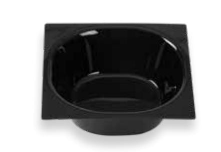 Saladebak voor in houder - 185x185x60mm - Zwart - Van Erkel Winkelmaterialen