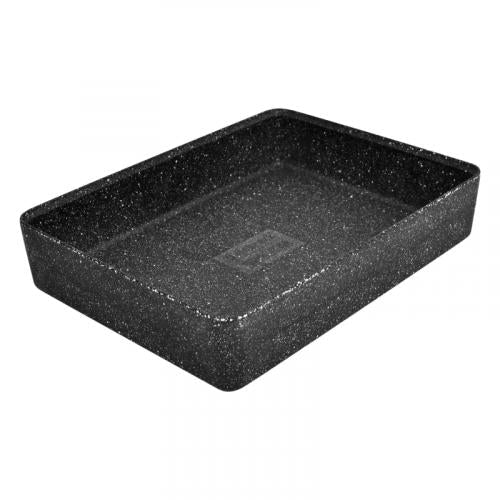 Schaal Kata - 346x260x70mm - Zwart granietlook - Van Erkel Winkelmaterialen