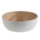 Schaal wit/hout - Ø85mm - Van Erkel Winkelmaterialen
