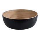 Schaal zwart/hout - Ø215x75mm - Zwart - Van Erkel Winkelmaterialen