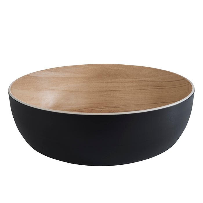 Schaal zwart/hout - Ø300x95mm - Zwart - Van Erkel Winkelmaterialen