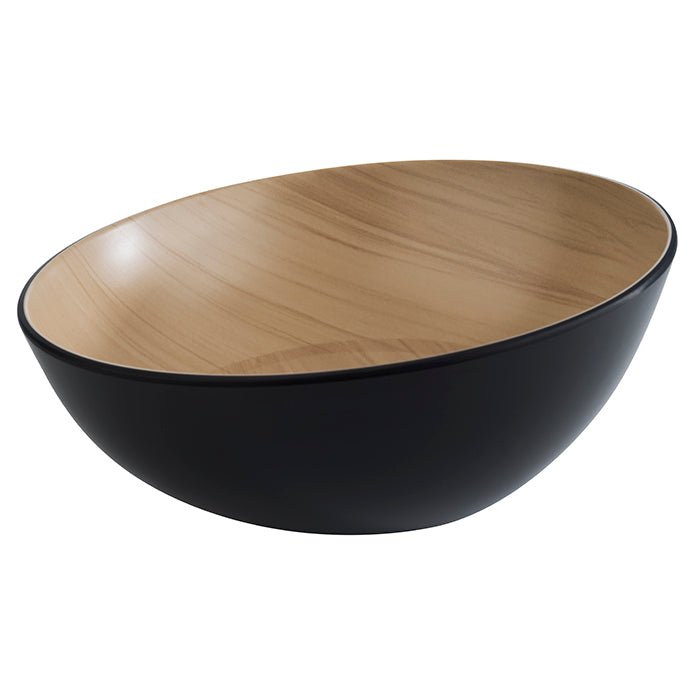 Schaal zwart/hout - Ø250mm - Van Erkel Winkelmaterialen