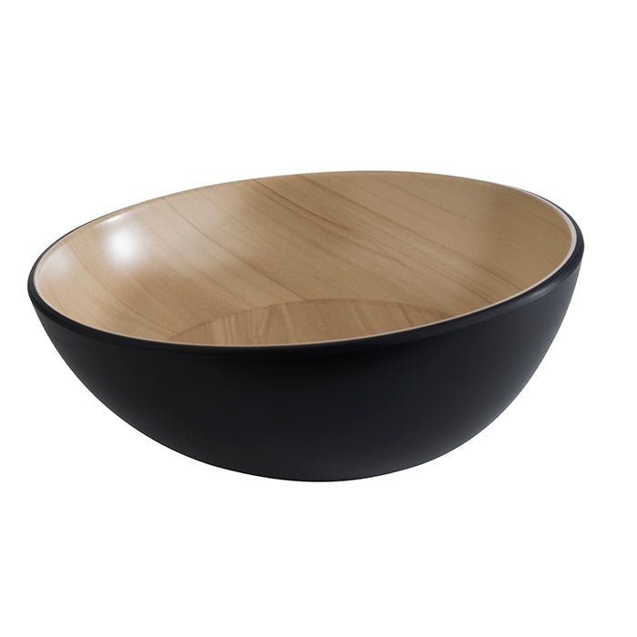 Schaal zwart/hout - Ø215mm - Van Erkel Winkelmaterialen
