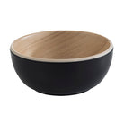 Schaal zwart/hout - Ø85mm - Van Erkel Winkelmaterialen