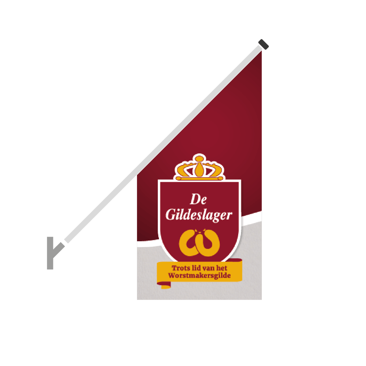 Schuine gevelvlag "Gildeslager" - 680x680x1360mm - Van Erkel Winkelmaterialen
