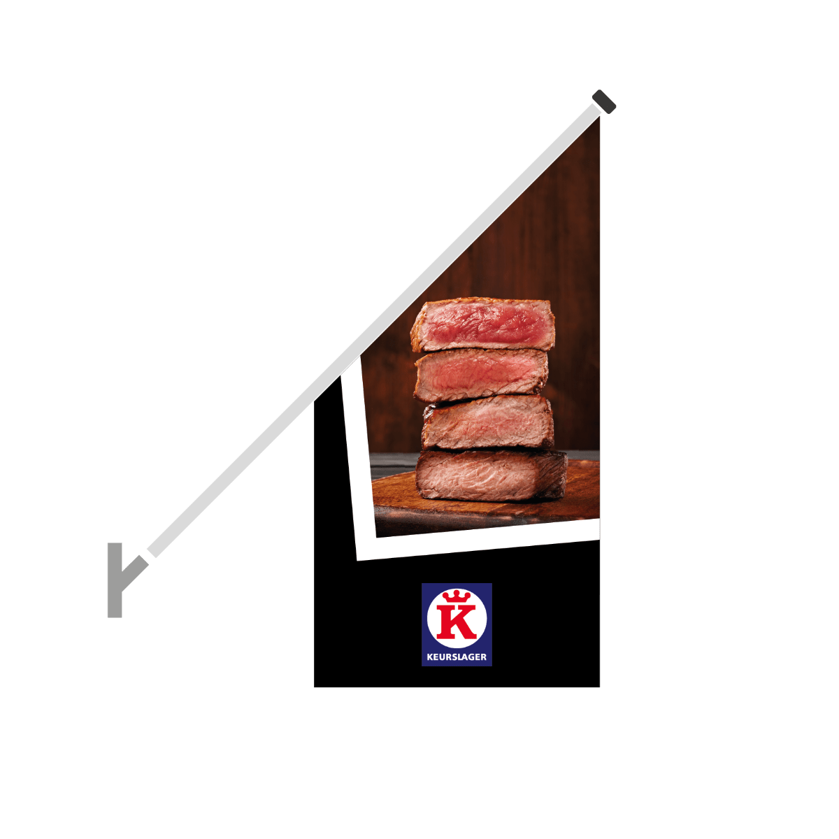 Schuine gevelvlag "Keurslager" - 680x680x1360mm - Van Erkel Winkelmaterialen