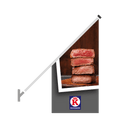Schuine gevelvlag "Keurslager" grijs - 680x680x1360mm - Van Erkel Winkelmaterialen