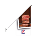 Schuine gevelvlag "Keurslager" wit - 680x680x1360mm - Van Erkel Winkelmaterialen