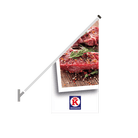 Schuine gevelvlag "Keurslager" wit - 680x680x1360mm - Van Erkel Winkelmaterialen