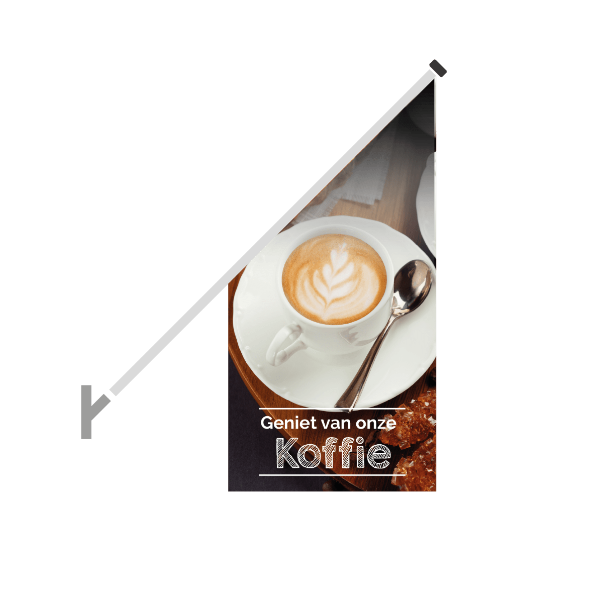 Schuine gevelvlag "Koffie" - 680x680x1360mm - Van Erkel Winkelmaterialen