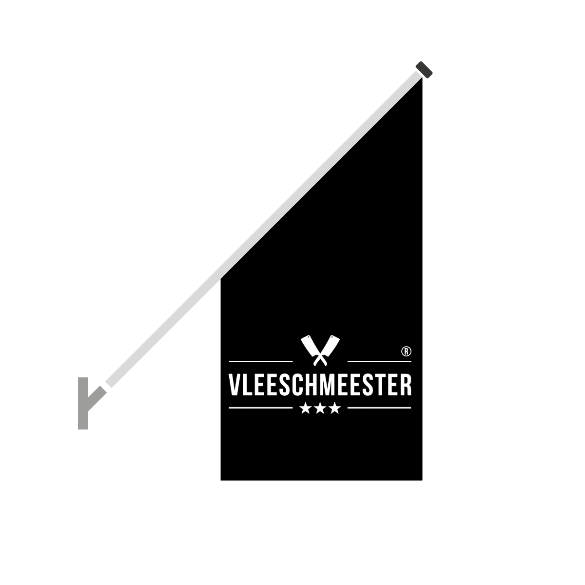 Schuine gevelvlag "Vleeschmeester" - 680x680x1360mm - Van Erkel Winkelmaterialen