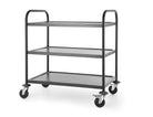 Serveerkar zwart 3-etages - 910x590x950mm - Van Erkel Winkelmaterialen