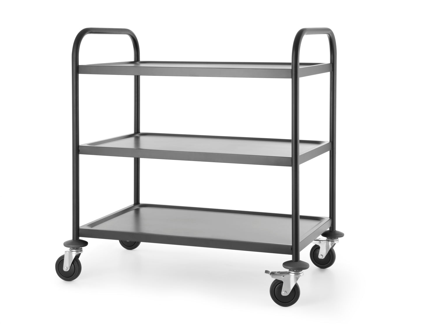 Serveerkar zwart 3-etages - 910x590x950mm - Van Erkel Winkelmaterialen