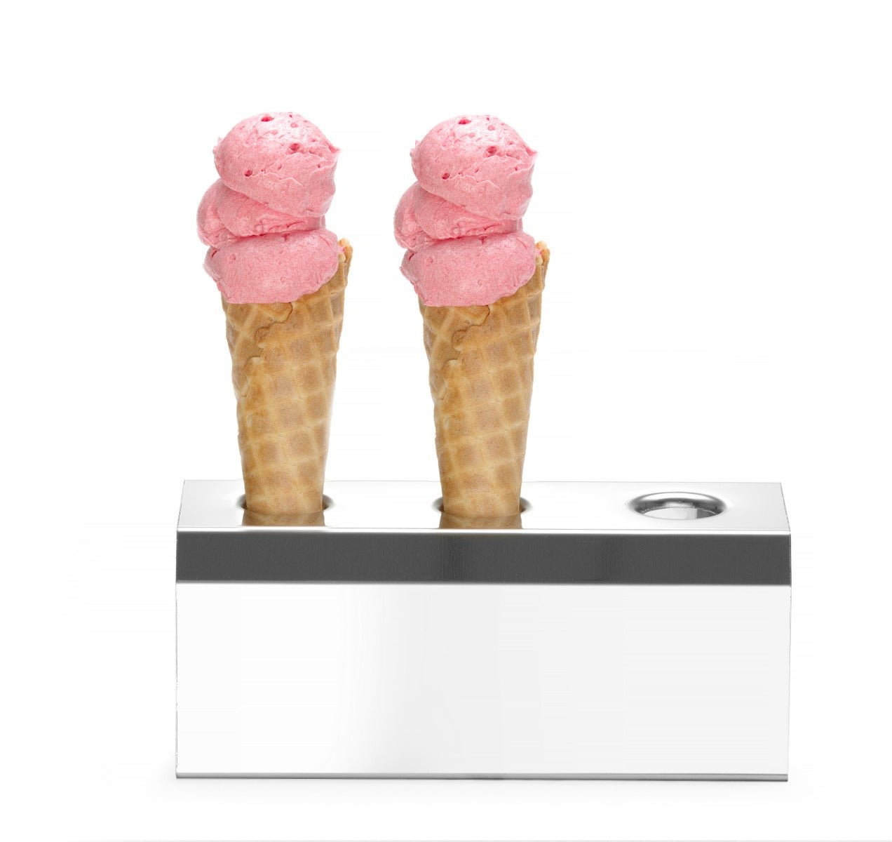 Standaard voor ijshoorn - 200x95x85mm - Zilver - Van Erkel Winkelmaterialen