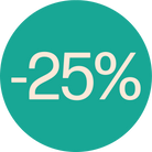 Sticker '25%' - Ø28mm - Groen - Van Erkel Winkelmaterialen
