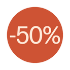 Sticker '50%' - Ø28mm - Rood - Van Erkel Winkelmaterialen