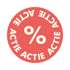 Sticker 'Actie' - Ø28mm - Rood - Van Erkel Winkelmaterialen