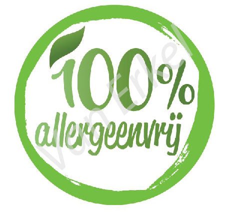 *Sticker rond "100% allergenen vrij" - Ø28mm - Van Erkel Winkelmaterialen