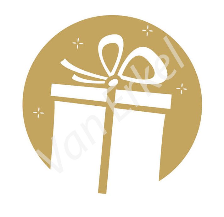 *Sticker rond "Cadeau" - Ø50mm - Goud - Van Erkel Winkelmaterialen