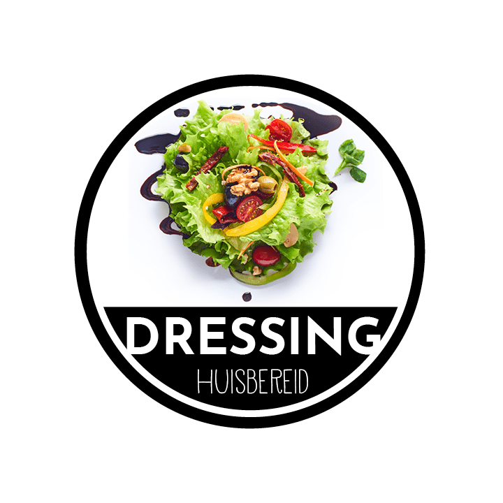 *Sticker rond "Dressings huisbereid" - Ø50mm - Van Erkel Winkelmaterialen