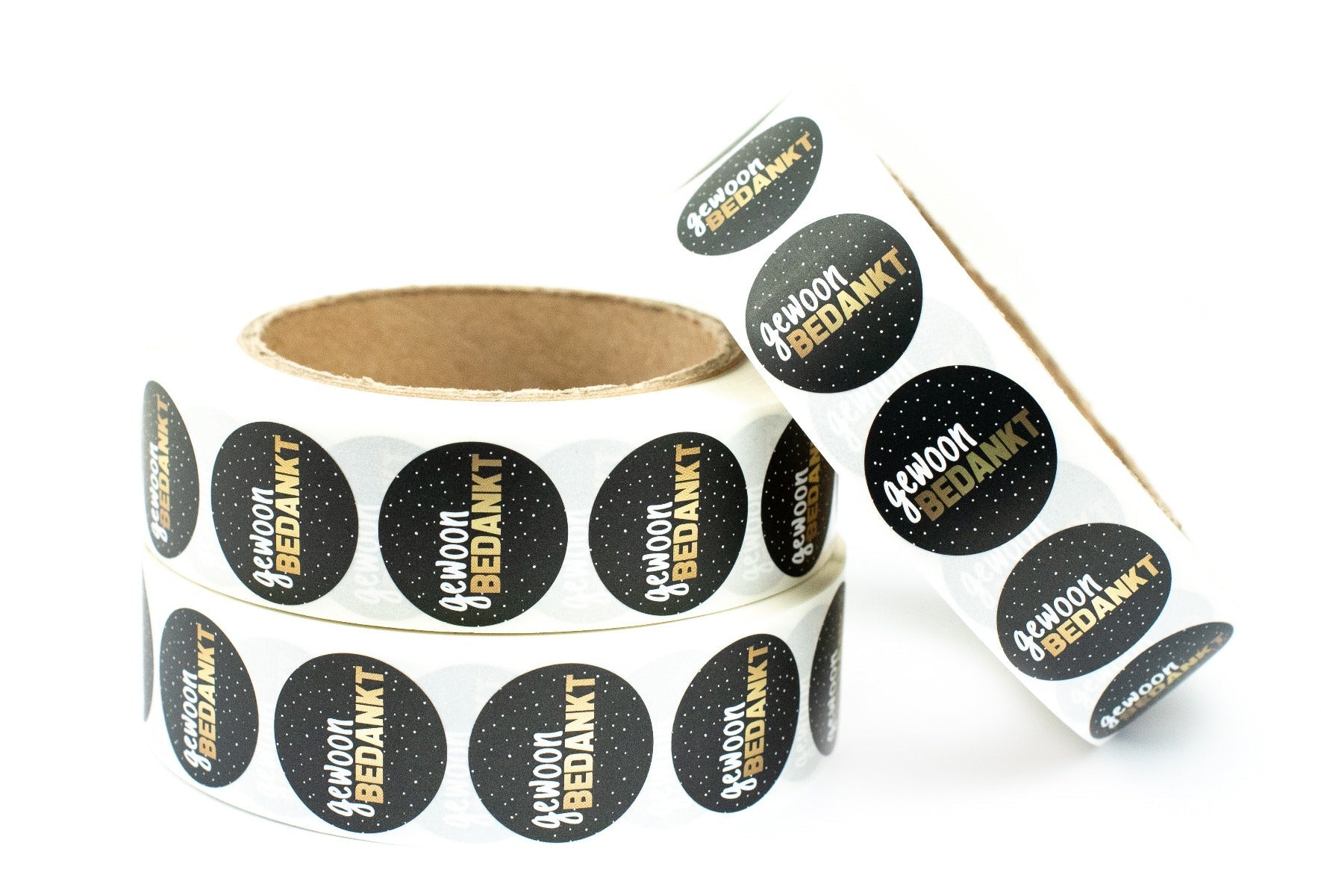 *Sticker rond "Gewoon Bedankt" - Ø28mm - Van Erkel Winkelmaterialen