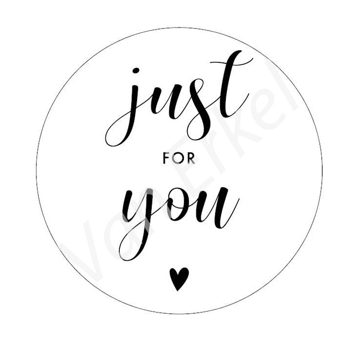 *Sticker rond "Just For You" - Ø50mm - Van Erkel Winkelmaterialen