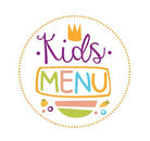*Sticker rond "Kids menu" - Ø28mm - Van Erkel Winkelmaterialen