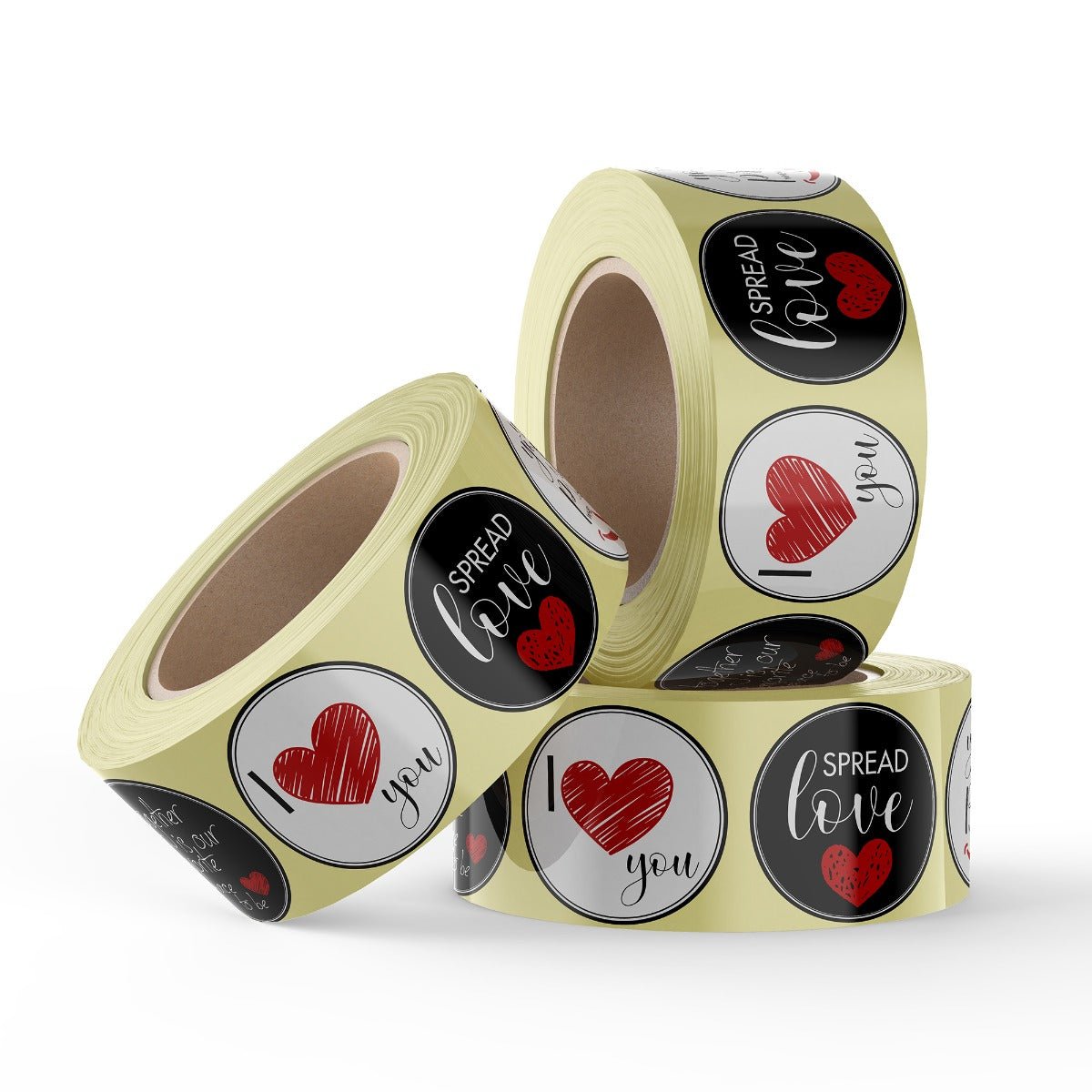 *Sticker rond "Love" variatie - Ø50mm - Van Erkel Winkelmaterialen