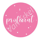 *Sticker rond "Proficiat" - Ø50mm - Roze - Van Erkel Winkelmaterialen