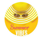 *Sticker rond "Summer vibes" - Ø28mm - Geel - Van Erkel Winkelmaterialen
