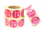 *Sticker rond "Yogurt concept" - Ø50mm  - Roze - Van Erkel Winkelmaterialen