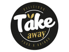 *Sticker "Take Away" - Ø50mm - Zwart - Van Erkel Winkelmaterialen
