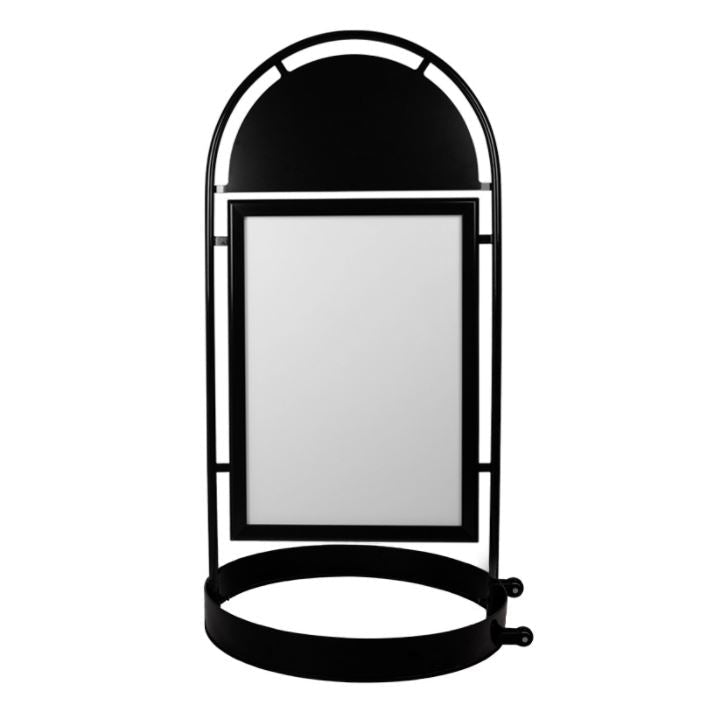 Stoepbord staal B2 (met wielen) - 500x700mm (B2) - Zwart - Van Erkel Winkelmaterialen