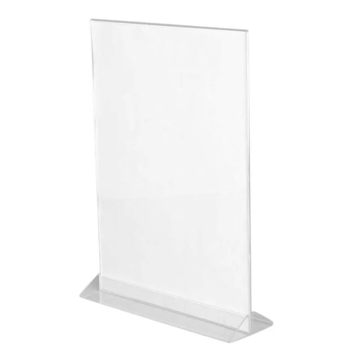 T-standaard verticaal acryl - 105x148mm (A6) - Van Erkel Winkelmaterialen