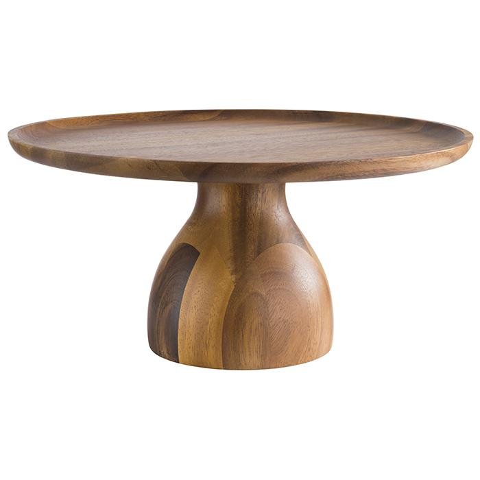 Taartplateau hout hoog - Ø330mm - Van Erkel Winkelmaterialen