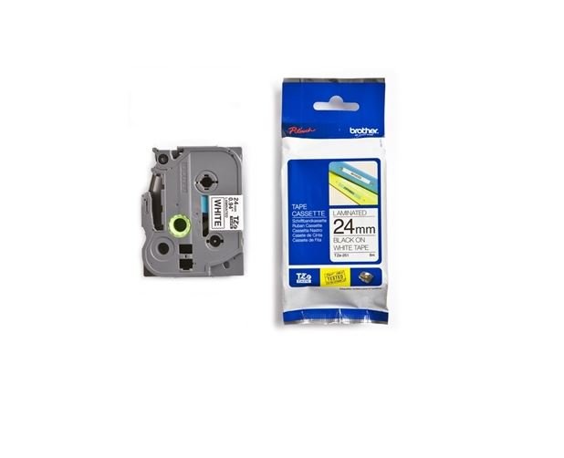 Tape TZE-251 black/white - 24mm - TZE-251 - Van Erkel Winkelmaterialen
